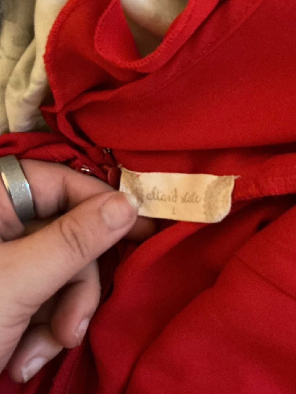 Altar’d State Red Ruffle V-Neck Fit & Flare Dress Size L - Picture 4 of 4